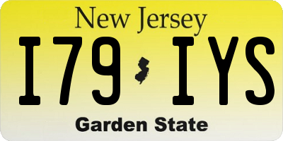NJ license plate I79IYS