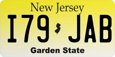 NJ license plate I79JAB