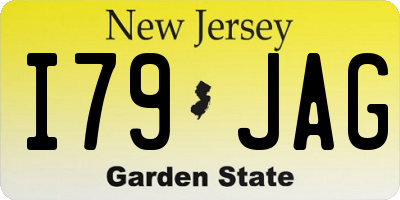 NJ license plate I79JAG