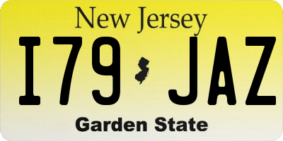 NJ license plate I79JAZ