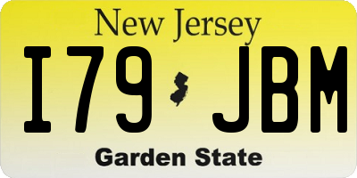 NJ license plate I79JBM