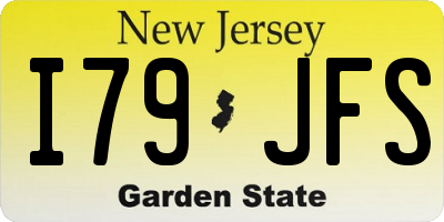 NJ license plate I79JFS