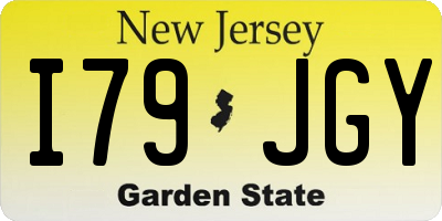NJ license plate I79JGY
