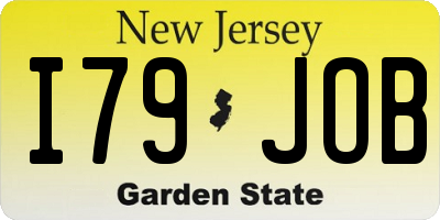 NJ license plate I79JOB