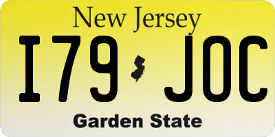 NJ license plate I79JOC