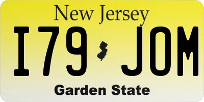 NJ license plate I79JOM