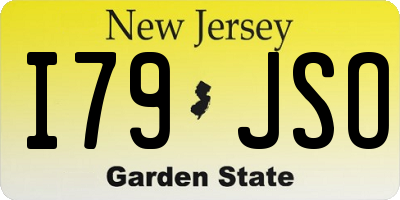NJ license plate I79JSO
