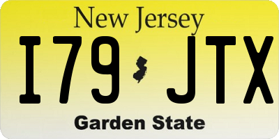 NJ license plate I79JTX