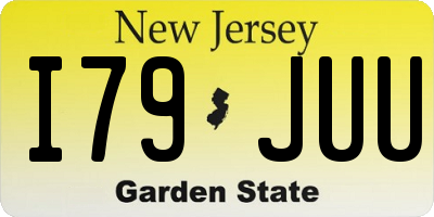 NJ license plate I79JUU