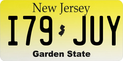 NJ license plate I79JUY