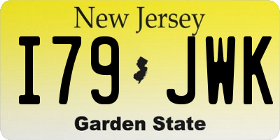 NJ license plate I79JWK