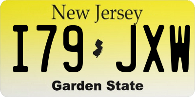 NJ license plate I79JXW