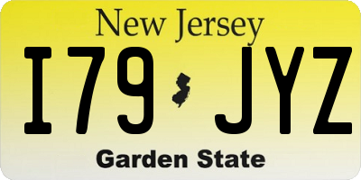 NJ license plate I79JYZ