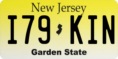 NJ license plate I79KIN