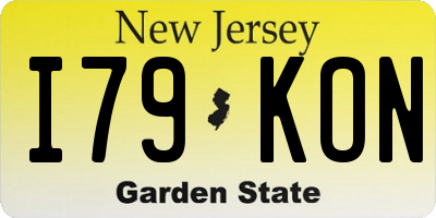 NJ license plate I79KON