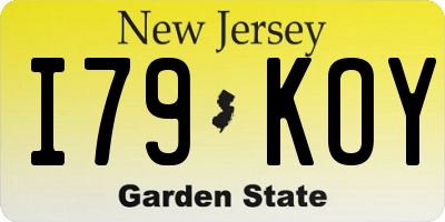 NJ license plate I79KOY