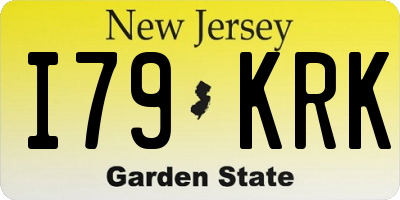NJ license plate I79KRK
