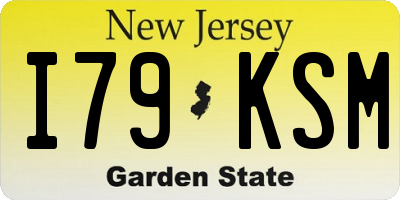 NJ license plate I79KSM