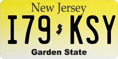 NJ license plate I79KSY