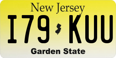 NJ license plate I79KUU