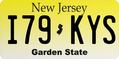 NJ license plate I79KYS