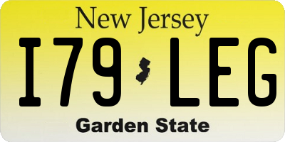 NJ license plate I79LEG