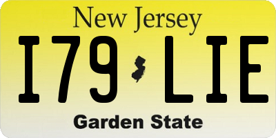 NJ license plate I79LIE
