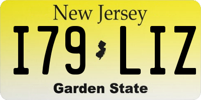 NJ license plate I79LIZ