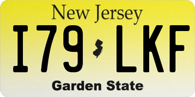 NJ license plate I79LKF