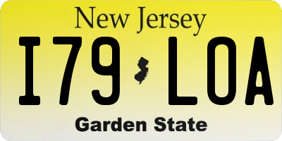 NJ license plate I79LOA