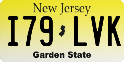 NJ license plate I79LVK