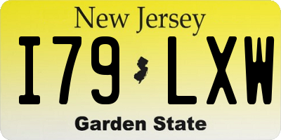 NJ license plate I79LXW