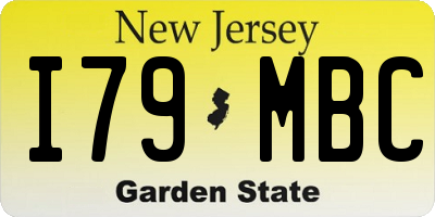 NJ license plate I79MBC