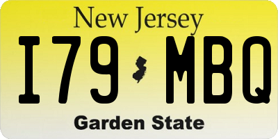 NJ license plate I79MBQ