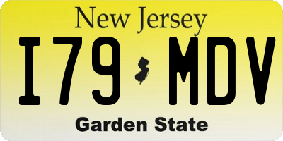 NJ license plate I79MDV
