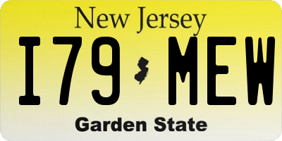 NJ license plate I79MEW