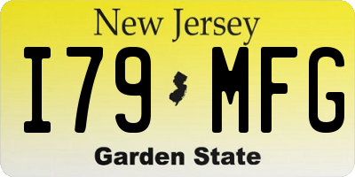 NJ license plate I79MFG