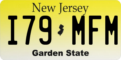 NJ license plate I79MFM