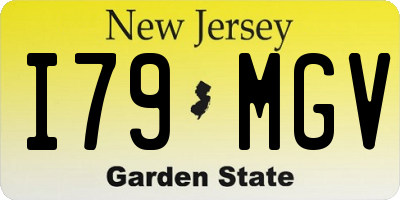 NJ license plate I79MGV