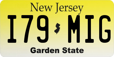 NJ license plate I79MIG
