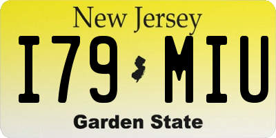 NJ license plate I79MIU