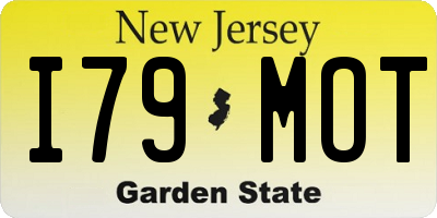 NJ license plate I79MOT