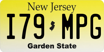 NJ license plate I79MPG