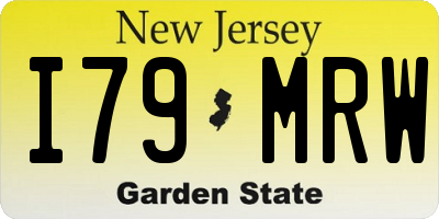 NJ license plate I79MRW