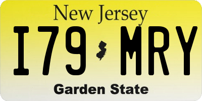NJ license plate I79MRY