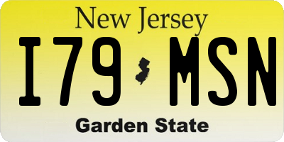 NJ license plate I79MSN