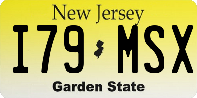 NJ license plate I79MSX