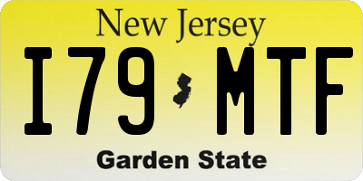 NJ license plate I79MTF