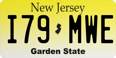 NJ license plate I79MWE