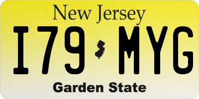 NJ license plate I79MYG